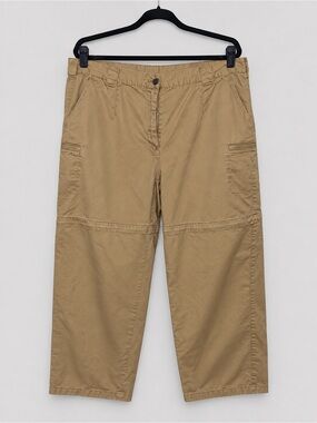 L.L.Bean Women’s Size 20 Petite Khaki Tan Cargo Capri Pants 100% Cotton Utility
